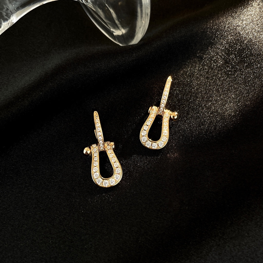 [Gaonasi]FORCE 10 FULL DIAMOND DROP EARRINGS MEDIUM MODEL