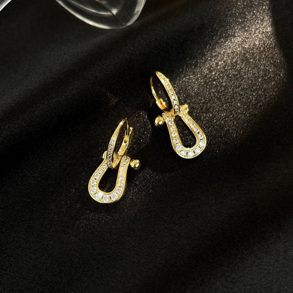 [Gaonasi]FORCE 10 FULL DIAMOND DROP EARRINGS MEDIUM MODEL