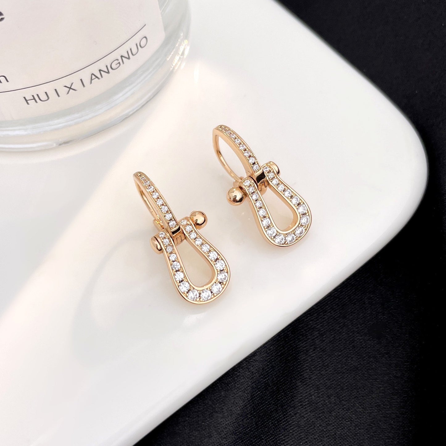 [Gaonasi]FORCE 10 FULL DIAMOND DROP EARRINGS MEDIUM MODEL