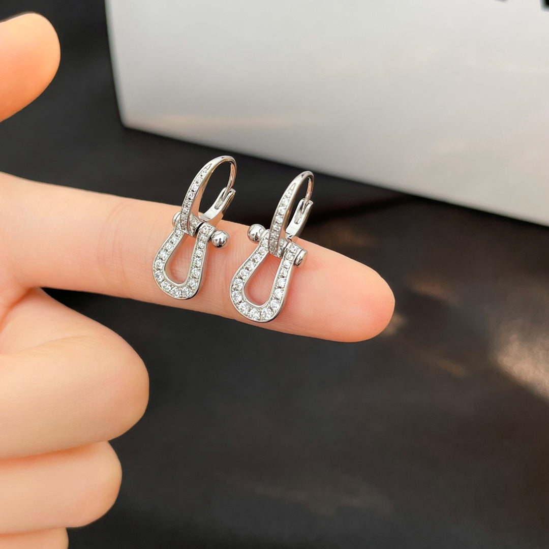 [Gaonasi]FORCE 10 FULL DIAMOND DROP EARRINGS MEDIUM MODEL