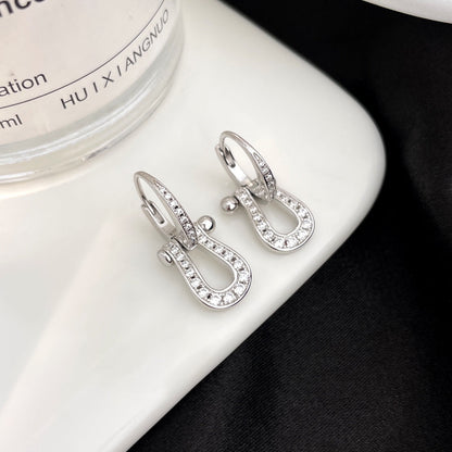 [Gaonasi]FORCE 10 FULL DIAMOND DROP EARRINGS MEDIUM MODEL