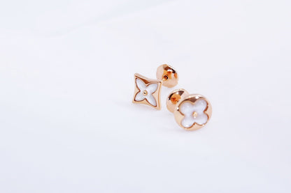 [Gaonasi]STAR AND SUN PINK GOLD MOP STUD EARRINGS
