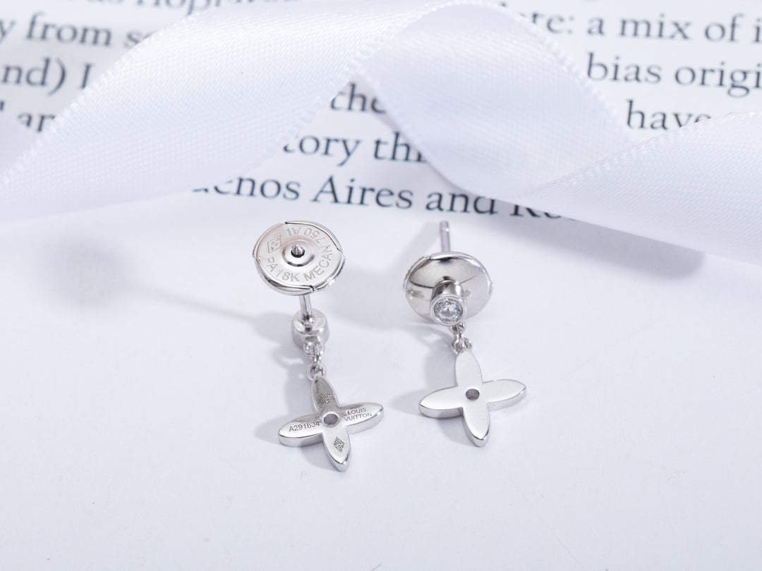 [Gaonasi]VIDYLLE SILVER DIAMOND MINI DROP EARRINGS