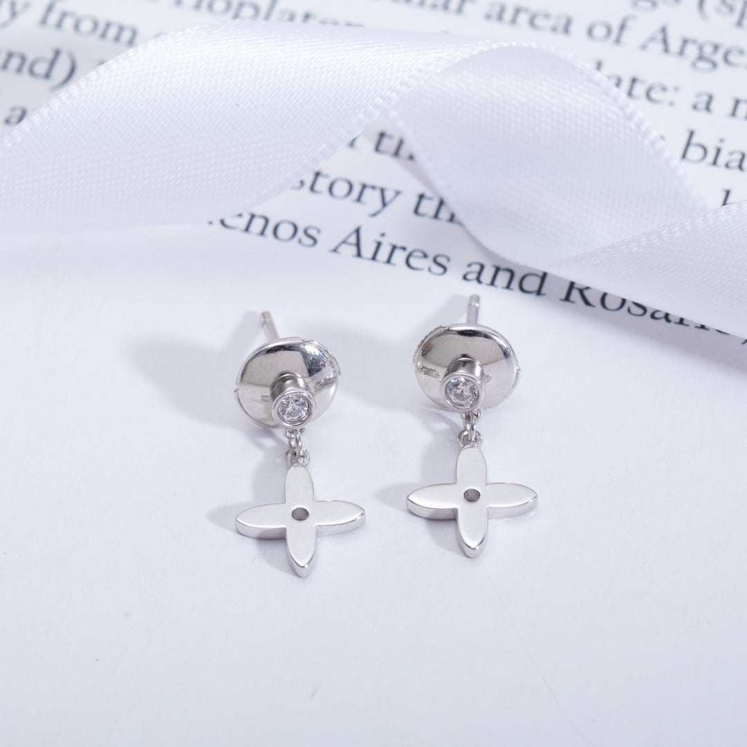 [Gaonasi]VIDYLLE SILVER DIAMOND MINI DROP EARRINGS