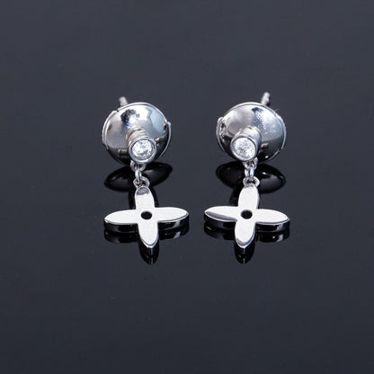 [Gaonasi]VIDYLLE SILVER DIAMOND MINI DROP EARRINGS