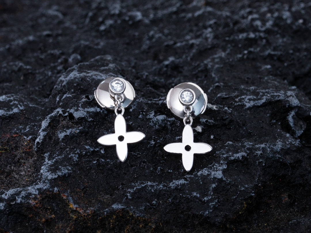[Gaonasi]VIDYLLE SILVER DIAMOND MINI DROP EARRINGS