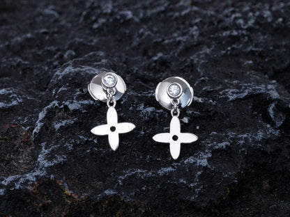 [Gaonasi]VIDYLLE SILVER DIAMOND MINI DROP EARRINGS
