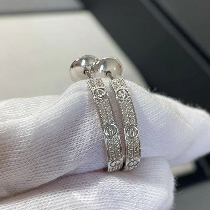 [Gaonasi Jewelry]LOVE EARRINGS 3.6MM DIAMOND PAVED