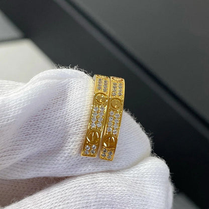 [Gaonasi Jewelry]LOVE EARRINGS 3.6MM DIAMOND PAVED