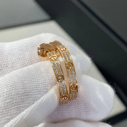 [Gaonasi Jewelry]LOVE EARRINGS 3.6MM DIAMOND PAVED