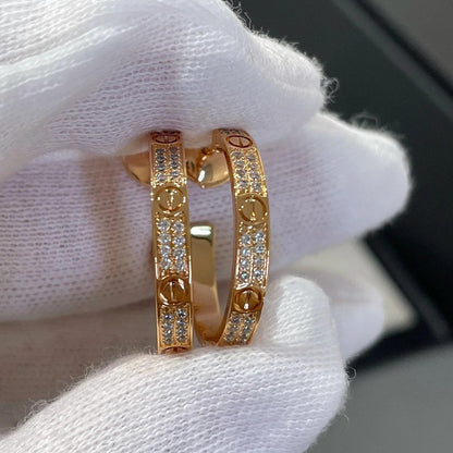 [Gaonasi Jewelry]LOVE EARRINGS 3.6MM DIAMOND PAVED