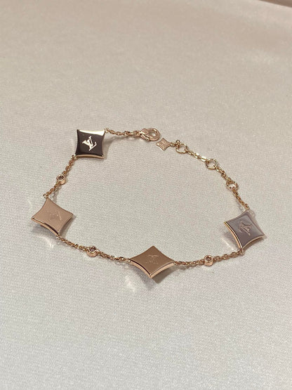 [Gaonasi]STAR 4 MOTIF MOP DIAMOND PINK GOLD BRACELET