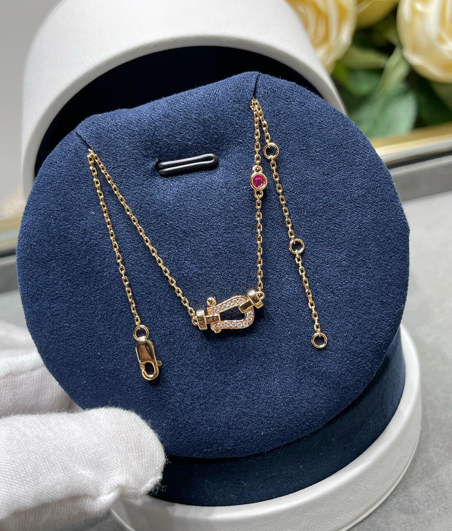 [Gaonasi]FORCE 10 DIAMOND PINK GOLD NECKLACE