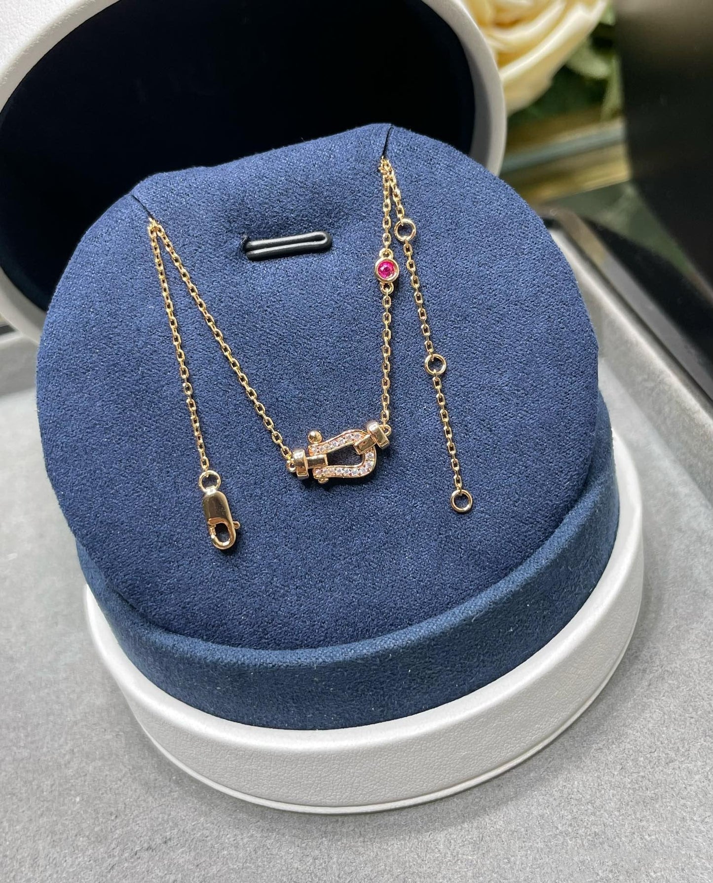 [Gaonasi]FORCE 10 DIAMOND PINK GOLD NECKLACE