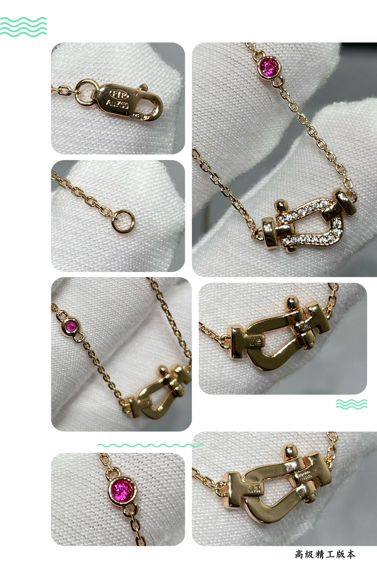 [Gaonasi]FORCE 10 DIAMOND PINK GOLD NECKLACE