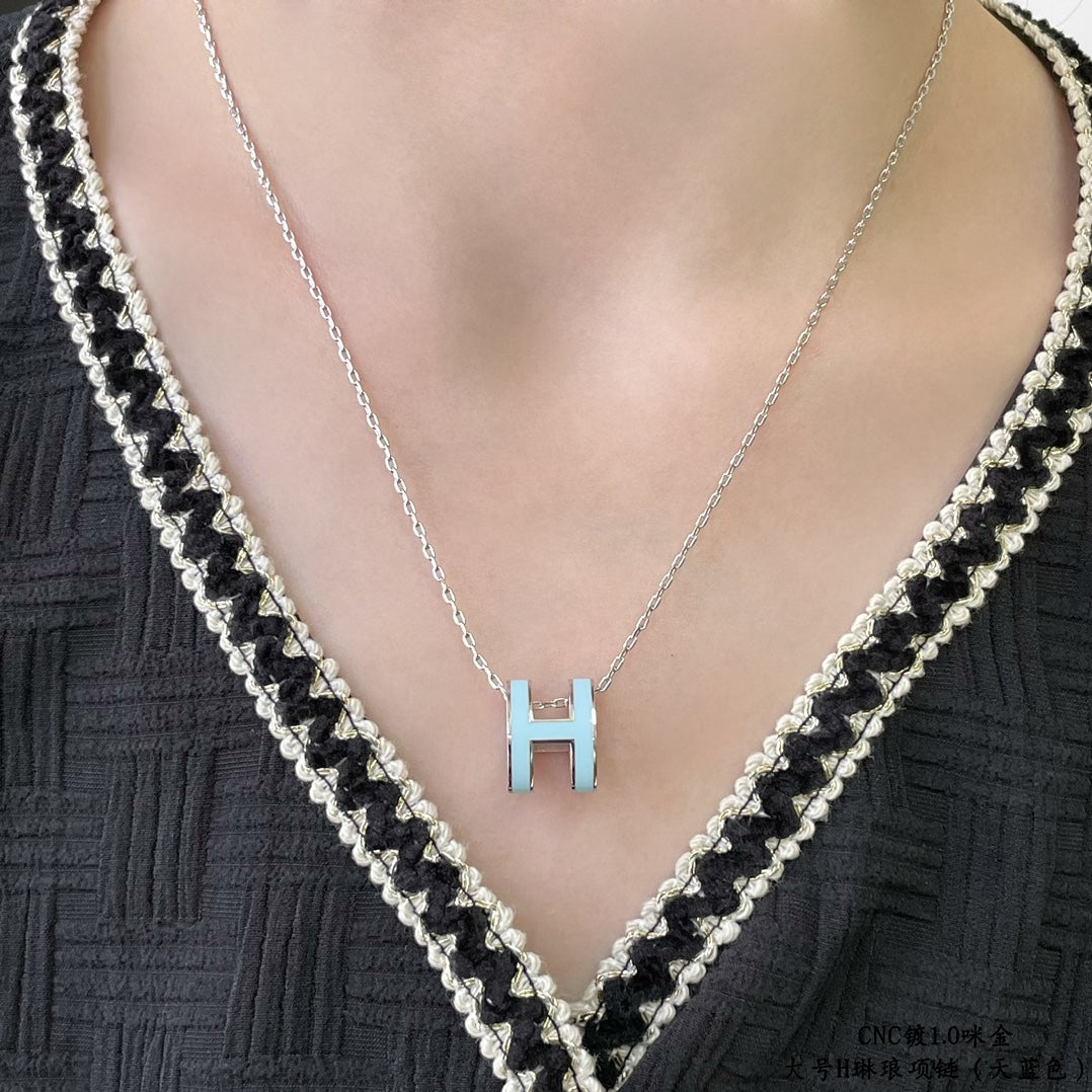 [Gaonasi]POP H SKY BLUE NECKLACE