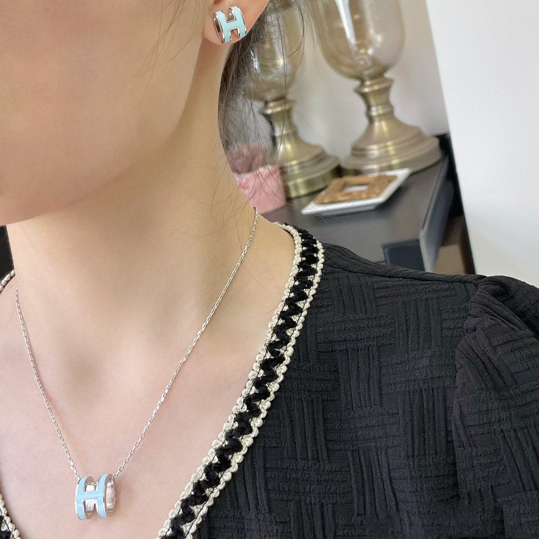 [Gaonasi]POP H SKY BLUE NECKLACE
