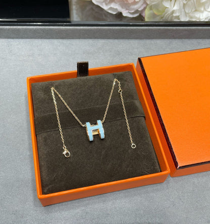 [Gaonasi]POP H SKY BLUE NECKLACE