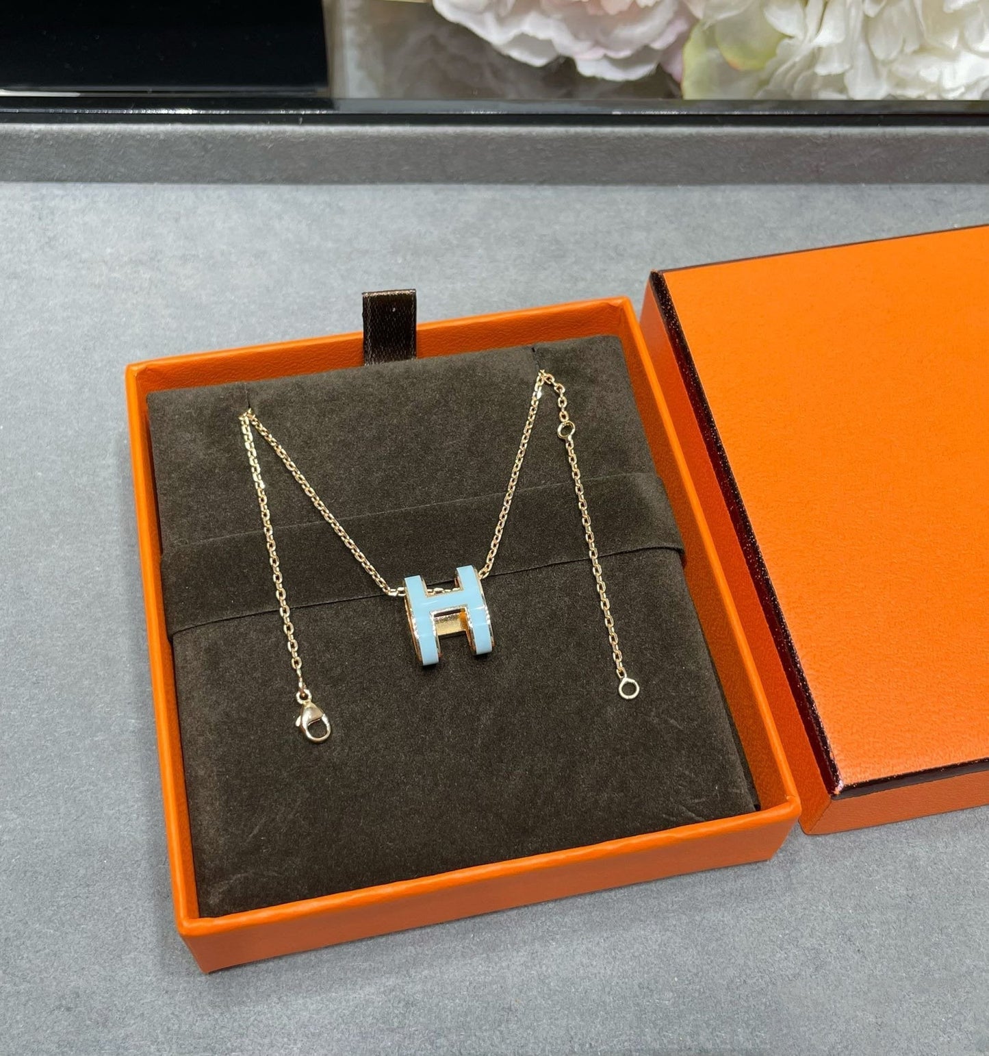 [Gaonasi]POP H SKY BLUE NECKLACE