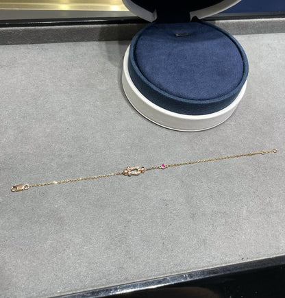 [Gaonasi]FORCE 10 DIAMOND CHAIN LINK PINK GOLD BRACELET