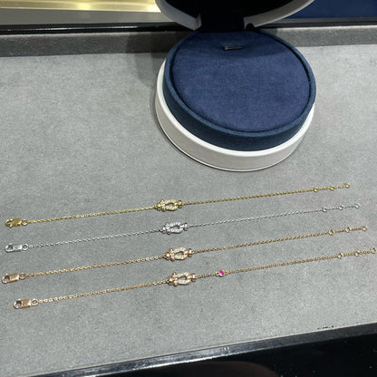 [Gaonasi]FORCE 10 DIAMOND CHAIN LINK PINK GOLD BRACELET