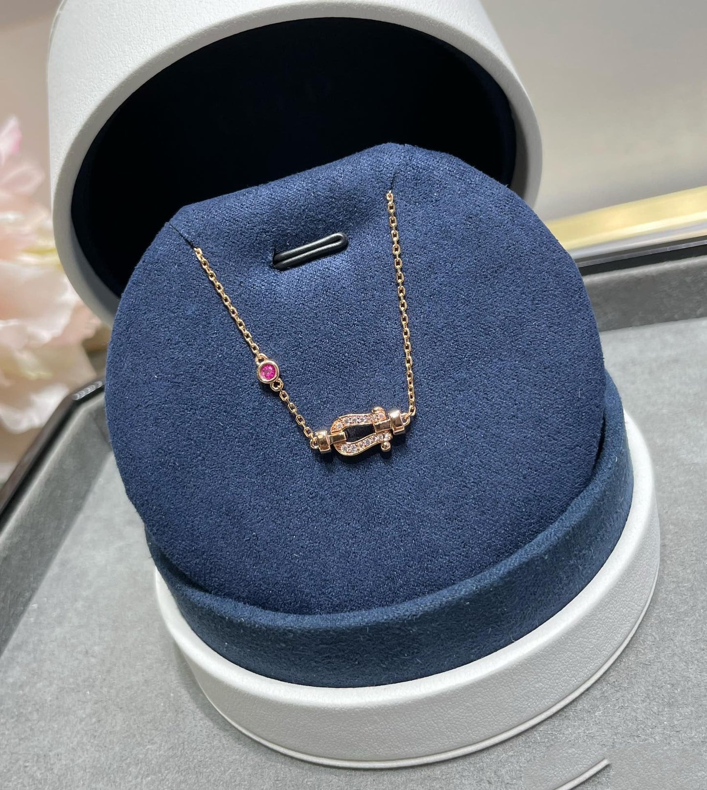 [Gaonasi]FORCE 10 DIAMOND CHAIN LINK PINK GOLD BRACELET