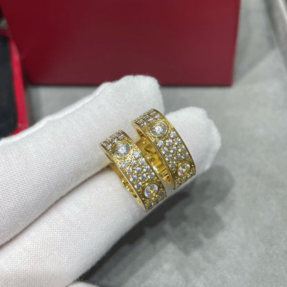 [Gaonasi Jewelry]LOVE 5.5MM DIAMOND PAVED EARRINGS