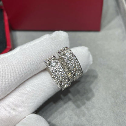 [Gaonasi Jewelry]LOVE 5.5MM DIAMOND PAVED EARRINGS