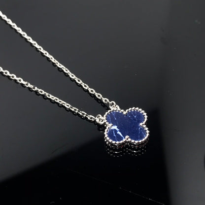 [Gaonasi]CLOVER PIETERSITE SILVER LONG NECKLACE