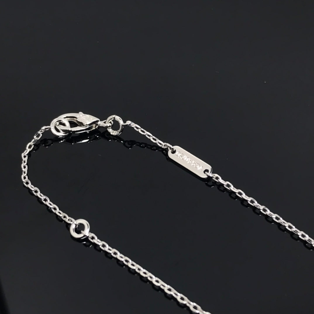 [Gaonasi]CLOVER PIETERSITE SILVER LONG NECKLACE