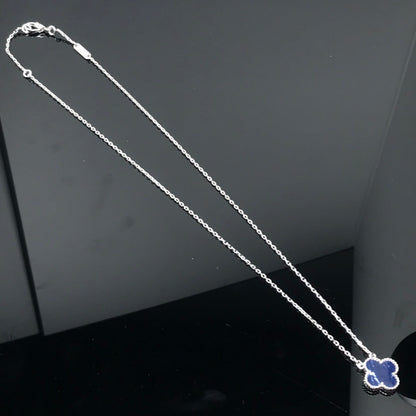 [Gaonasi]CLOVER PIETERSITE SILVER LONG NECKLACE