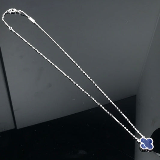 [Gaonasi]CLOVER PIETERSITE SILVER LONG NECKLACE