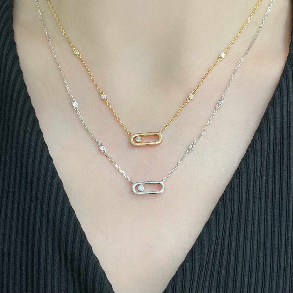 [Cadisa]MOVE UNO DIAMOND NECKLACE