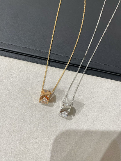[Gaonasi]LIENS EVIDENCE DIAMOND PAVED NECKLACE