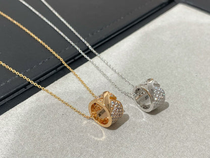 [Gaonasi]LIENS EVIDENCE DIAMOND PAVED NECKLACE