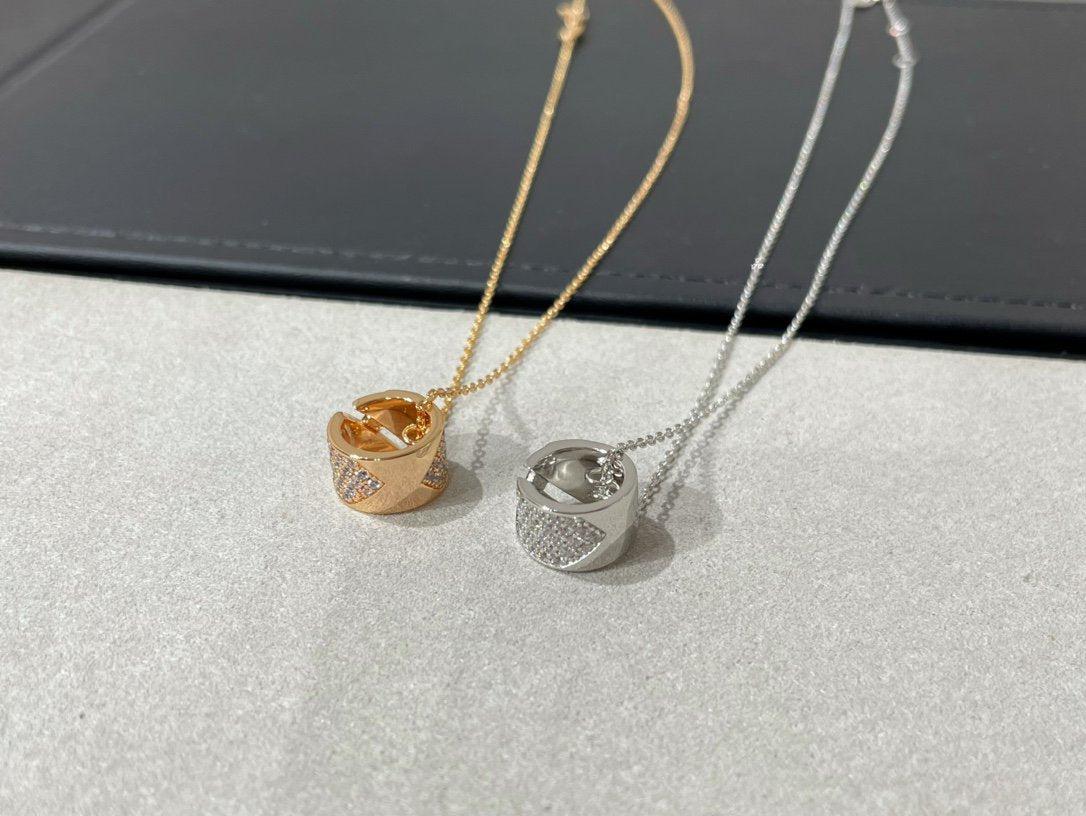[Gaonasi]LIENS EVIDENCE DIAMOND PAVED NECKLACE