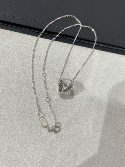 [Gaonasi]LIENS EVIDENCE DIAMOND PAVED NECKLACE