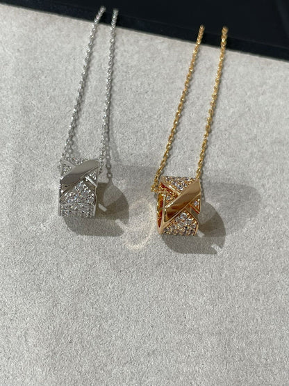 [Gaonasi]LIENS EVIDENCE DIAMOND PAVED NECKLACE