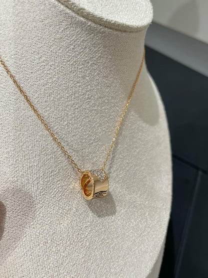 [Gaonasi]LIENS EVIDENCE DIAMOND PAVED NECKLACE