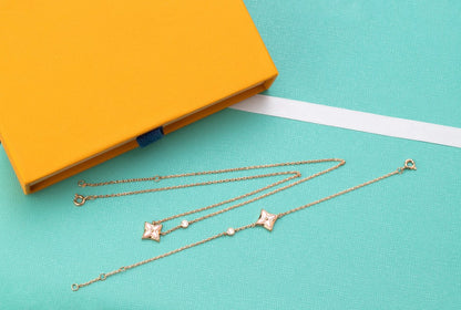 [Gaonasi]STAR PINK MOP 1 DIAMOND PINK GOLD NECKLACE