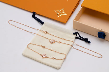 [Gaonasi]STAR PINK MOP 1 DIAMOND PINK GOLD NECKLACE