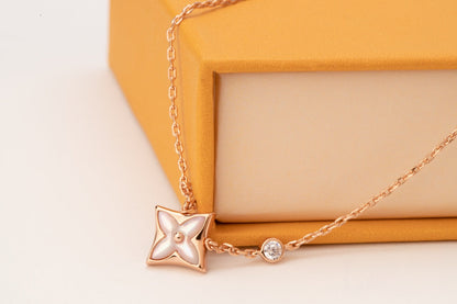[Gaonasi]STAR PINK MOP 1 DIAMOND PINK GOLD NECKLACE