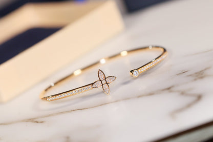 [Gaonasi]IDYLLE GOLD OPEN BRACELET DIAMOND PAVED
