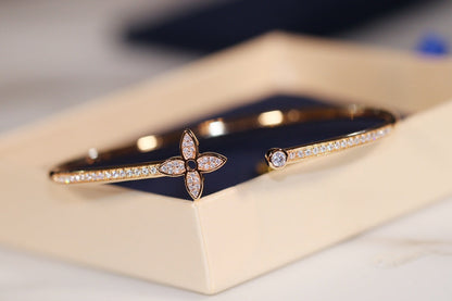 [Gaonasi]IDYLLE GOLD OPEN BRACELET DIAMOND PAVED