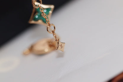 [Gaonasi]STAR AND SUN 4 MOTIF PINK GOLD MALACHITE BRACELET