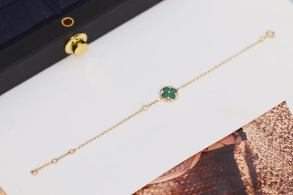 [Gaonasi]STAR AND SUN 4 MOTIF PINK GOLD MALACHITE BRACELET