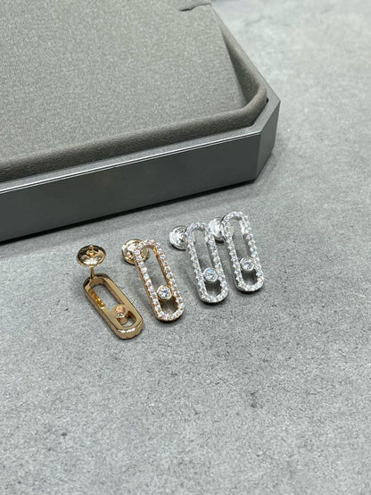 [Cadisa]MOVE UNO STUD DIAMOND PAVED EARRINGS