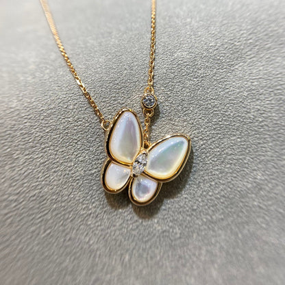[Gaonasi]BUTTERFLY MOP DIAMOND NECKLACE