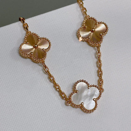 [Gaonasi]CLOVER WHITE PEARL MOP 5 MOTIF BRACELET COLLECTION