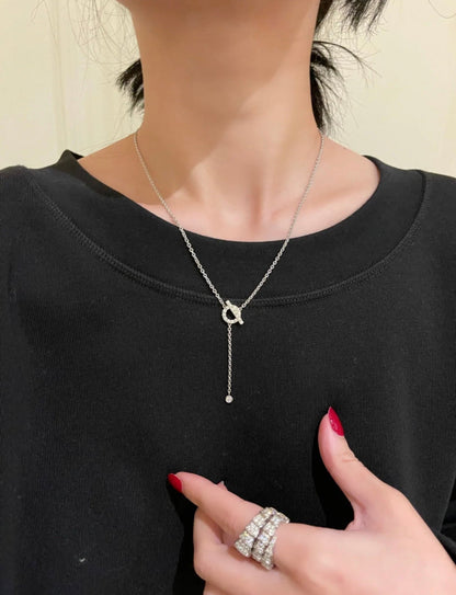 [Gaonasi]FINESSE SILVER DIAMOND NECKLACE